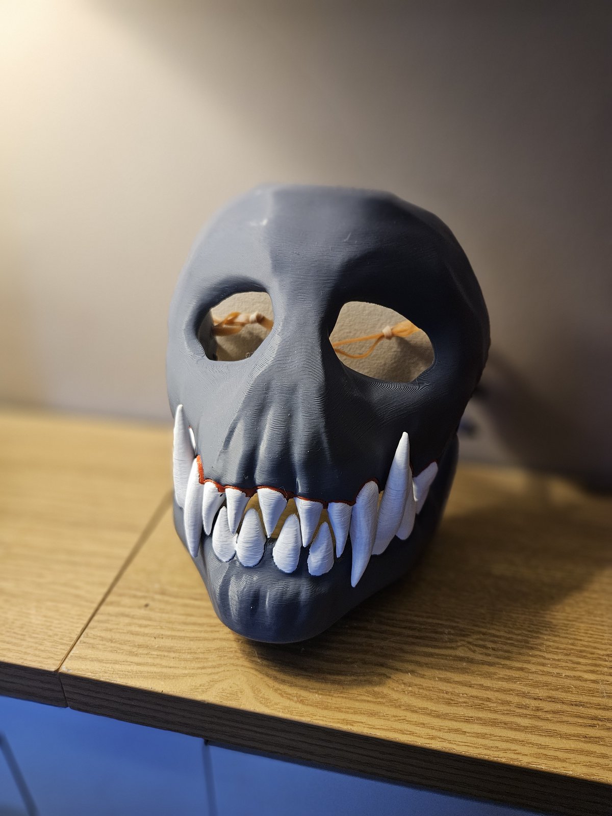 Painted creature mask — finished and post-processed 3D print