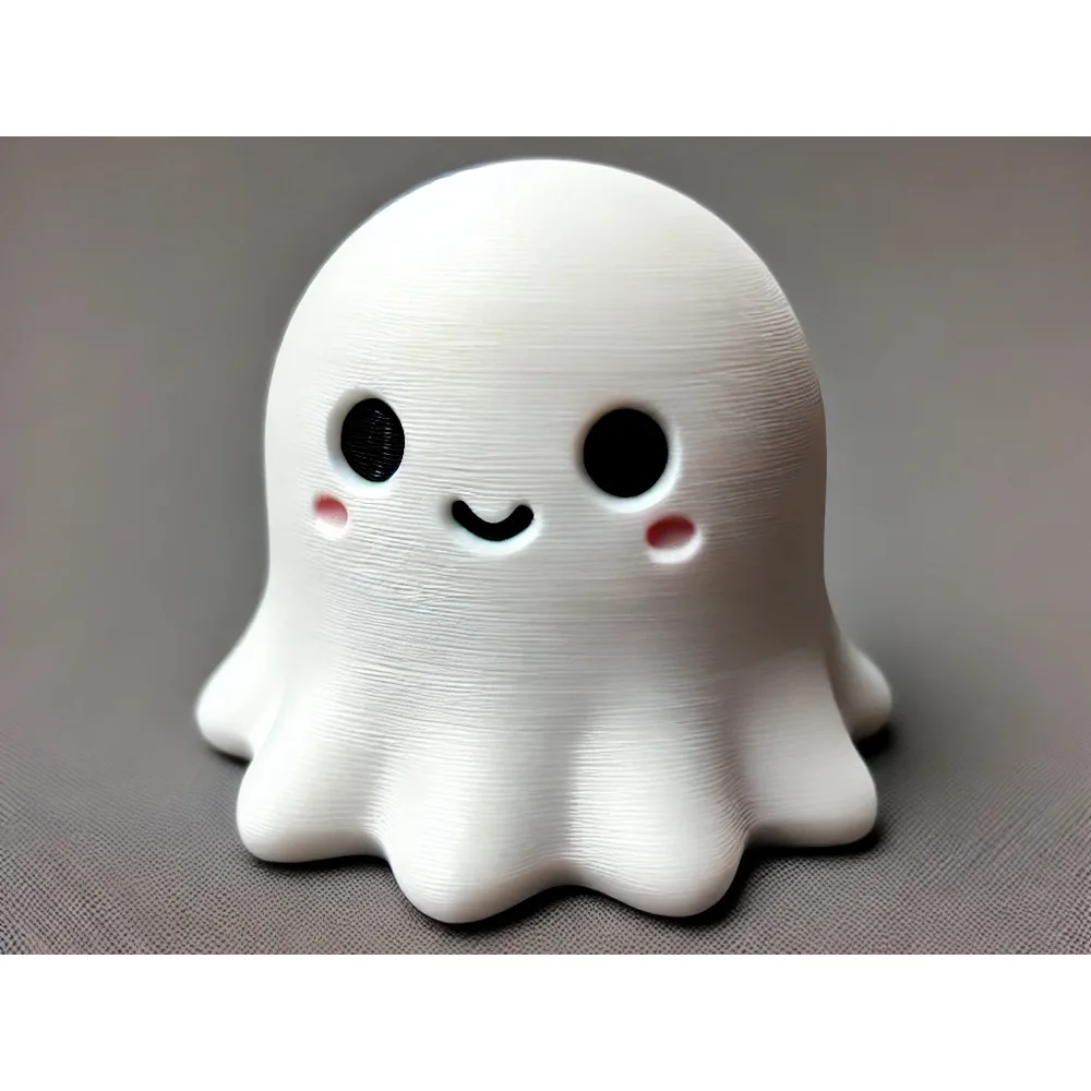 Cute white 3D printed Halloween ghost decoration