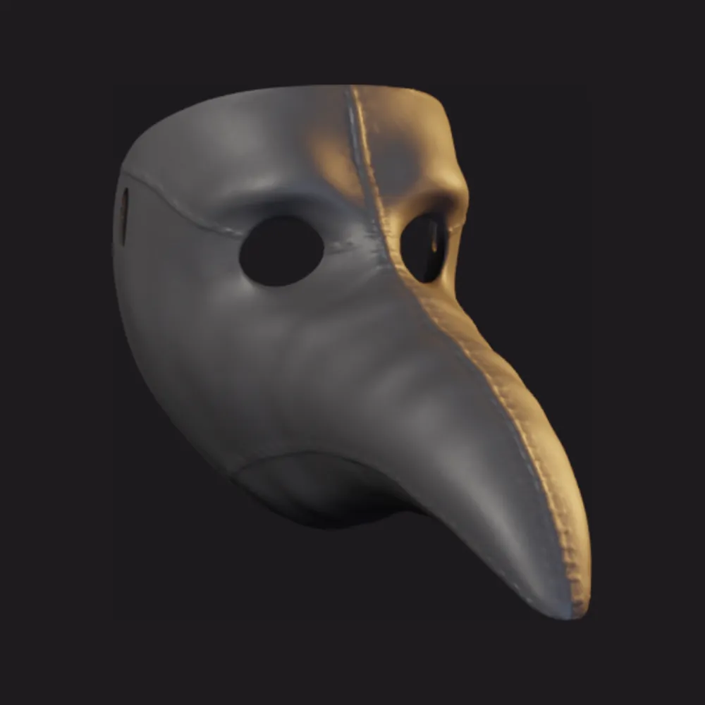 3D render of the plague doctor mask print file