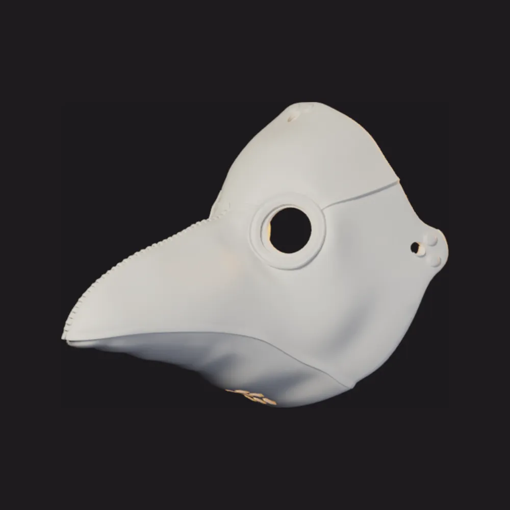 3D render of the short-beak plague mask print file