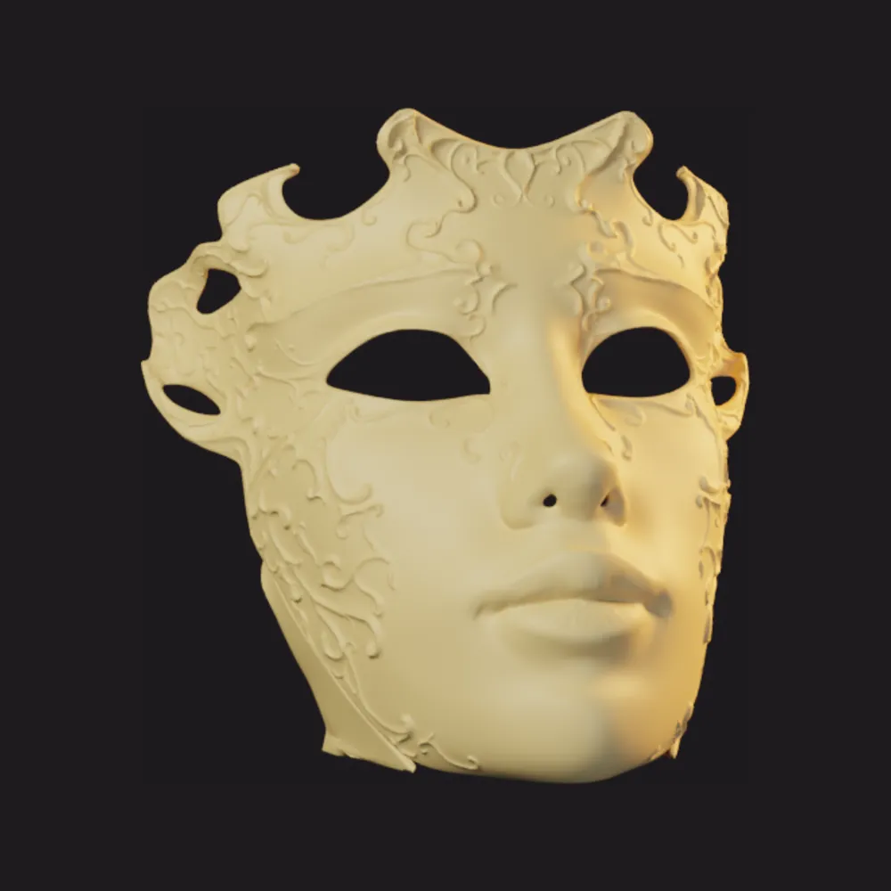 3D render of the venetian mask print file