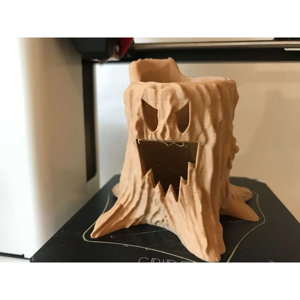 3D printed Halloween tree stump LED candle holder