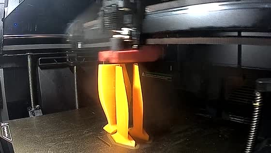 Finished workshop parts on a printer bed