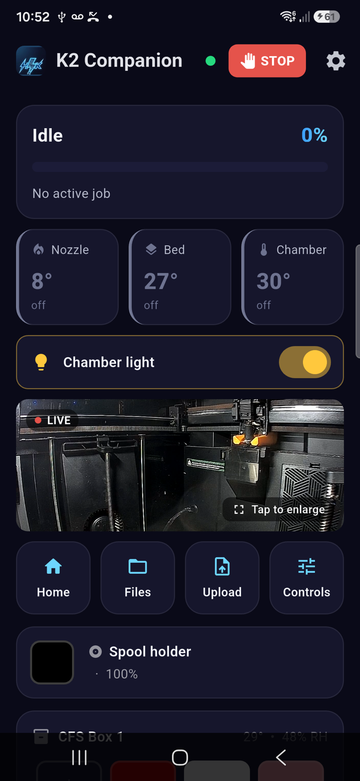 K2 Companion dashboard screenshot