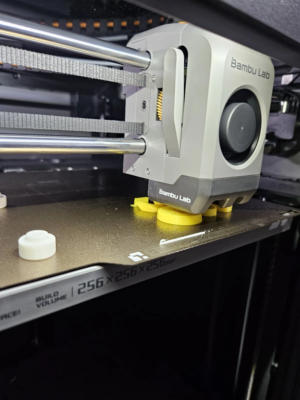 Bambu Lab P2S printer producing parts in the Hark Tech workshop