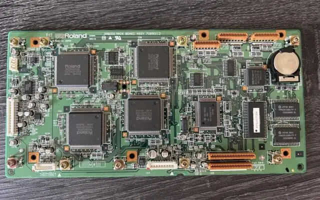 The main board of a Roland JP-8000 synthesiser on the bench