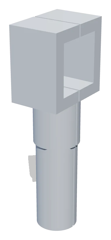 3D render of the custom split clamp printed for Arthur