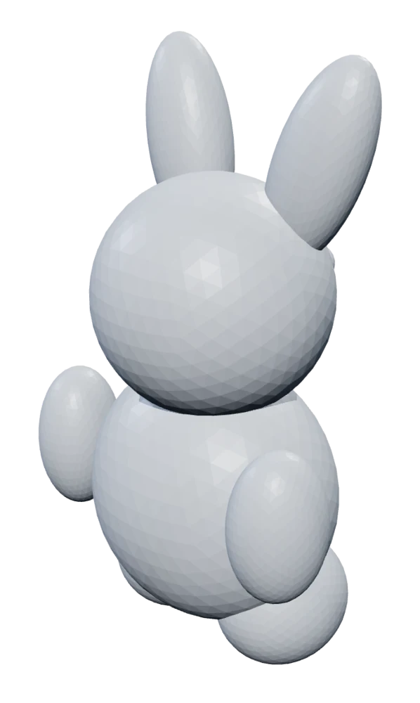 3D render of the customer-supplied bunny-eared teddy model from this completed order