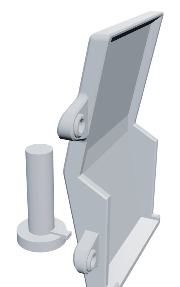 3D render of the two customer-supplied toy replacement parts from Wahab's completed order