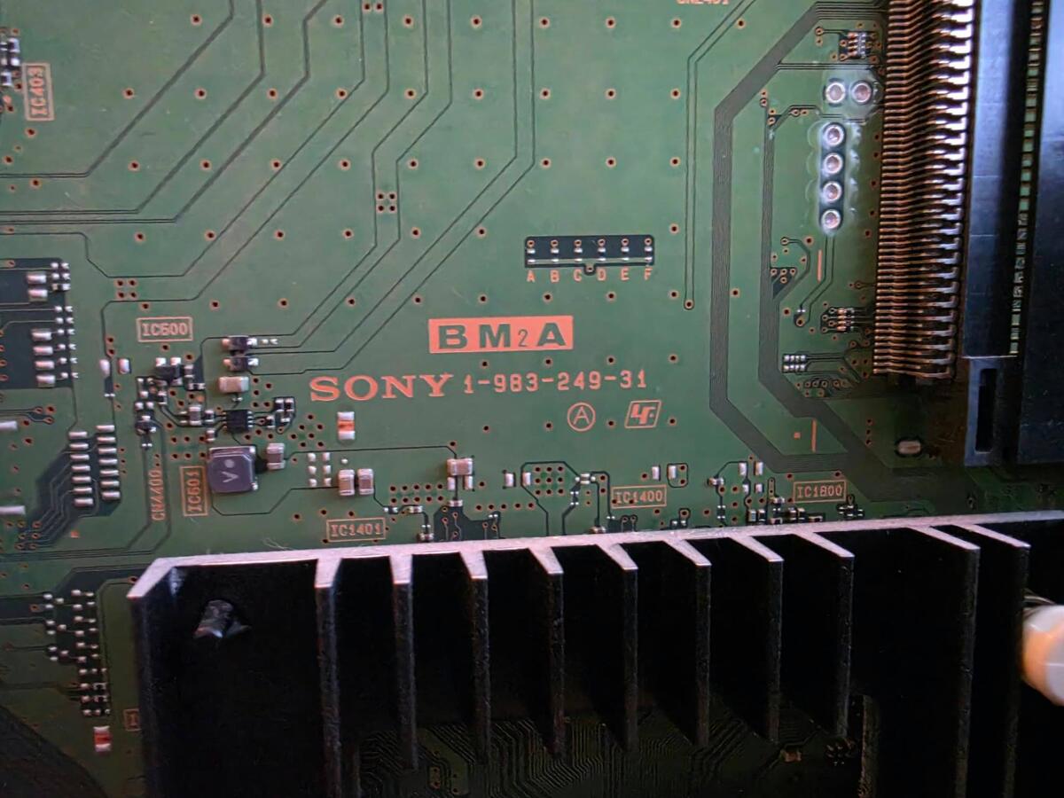The label on the Sony main board reading BM2A and part number 1-983-249-31
